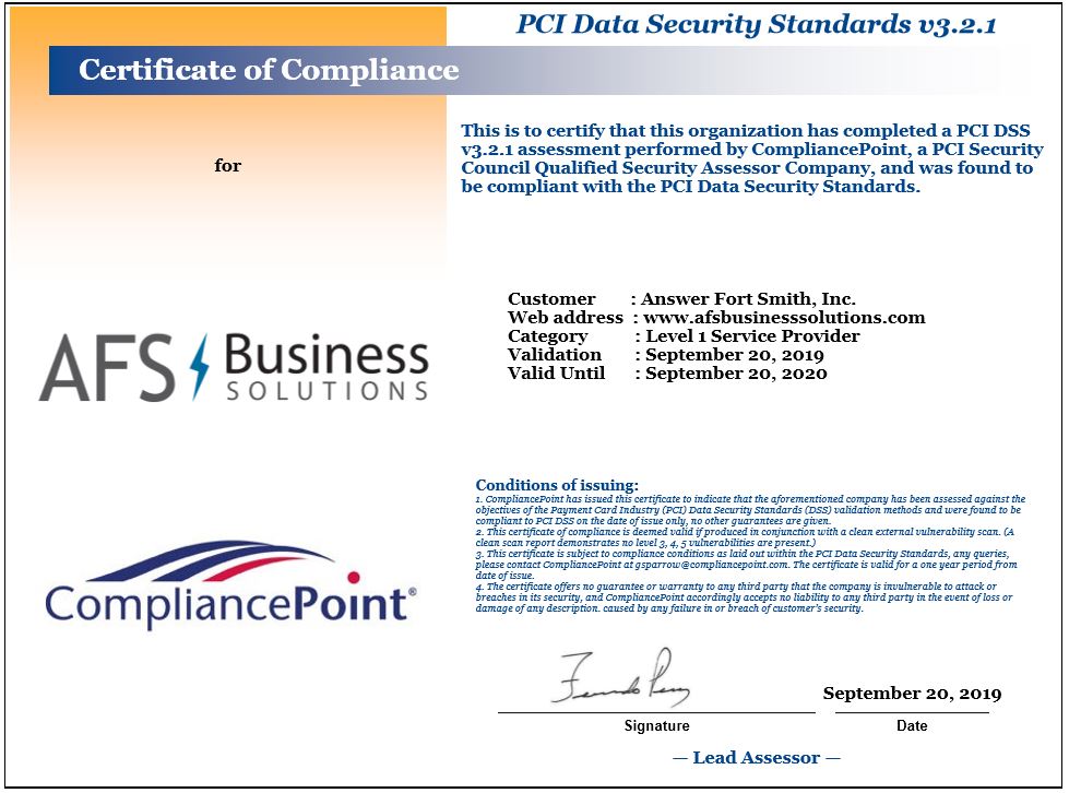 2020 PCI Certificate